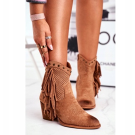 Cizme de damă pe toc înalt cu franjuri Cizme de cowboy Kaki Michelle maro 2 Cizme de damă pe toc înalt cu franjuri Cizme de cowboy Kaki Michelle maro 2