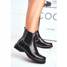 Ghete de damă Cizme Chelsea Warm Black Elvina negru 2