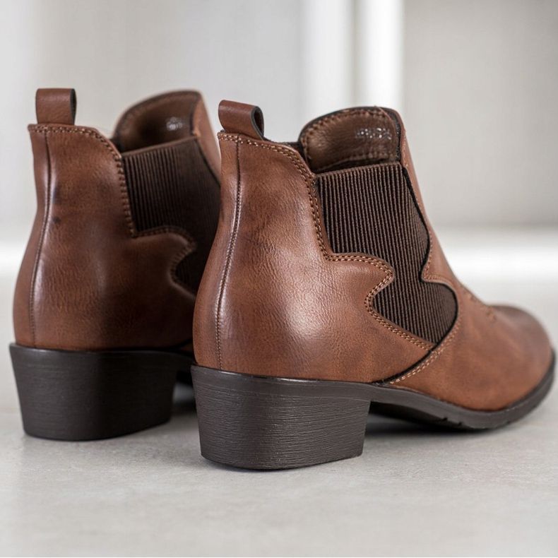 Weide Cizme din piele ecologică maro 2