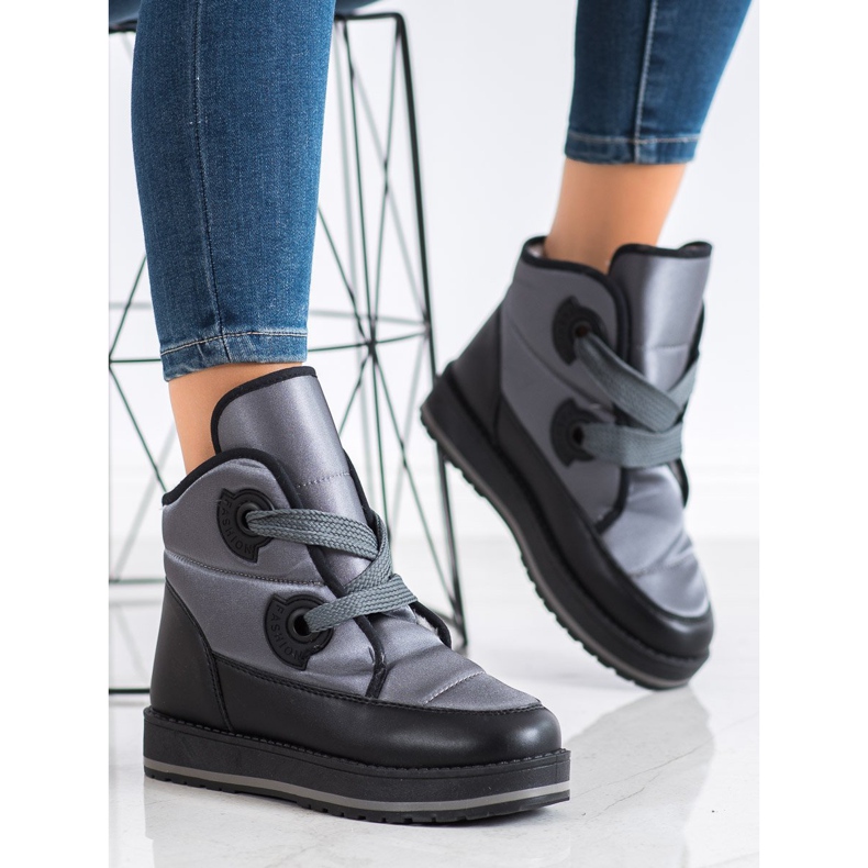 SHELOVET Cizme de zăpadă la modă gri 1 SHELOVET Cizme de zăpadă la modă gri 1