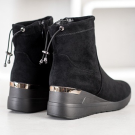 Camo Cizme din piele de căprioară negru 1