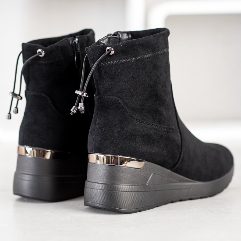 Camo Cizme din piele de căprioară negru 1