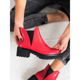 Super Mode Ghete slip-on din piele ecologică roșu 2