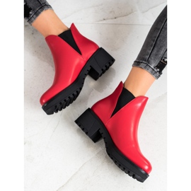 Super Mode Ghete slip-on din piele ecologică roșu 1