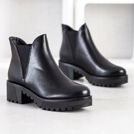 Super Mode Ghete slip-on din piele ecologică negru 1