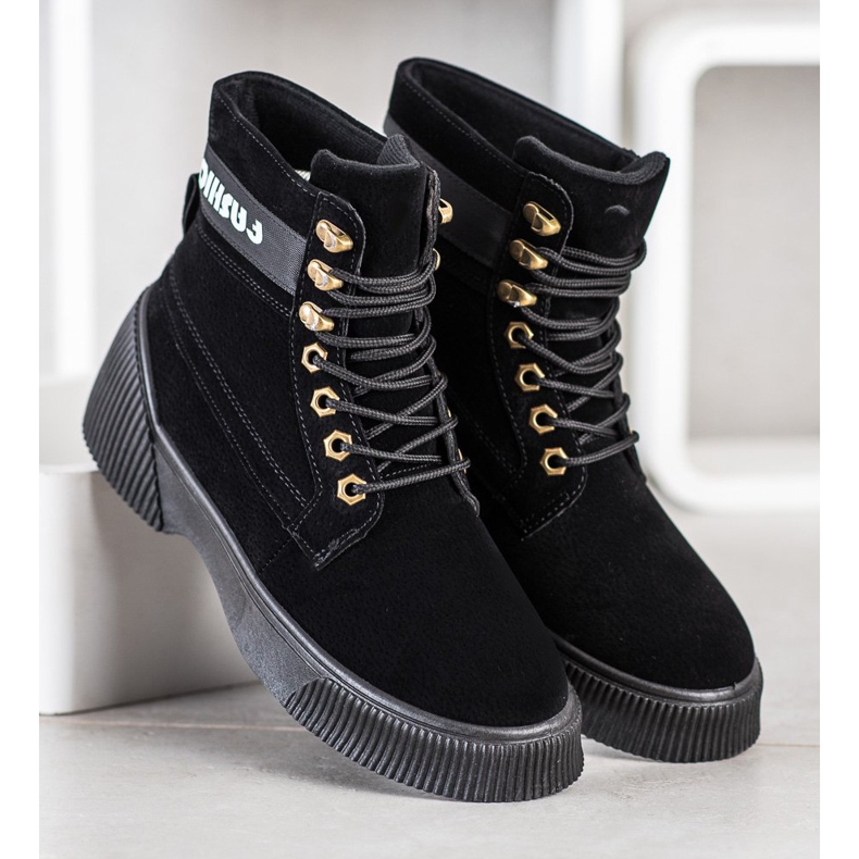 Weide Cizme de moda legate negru 1