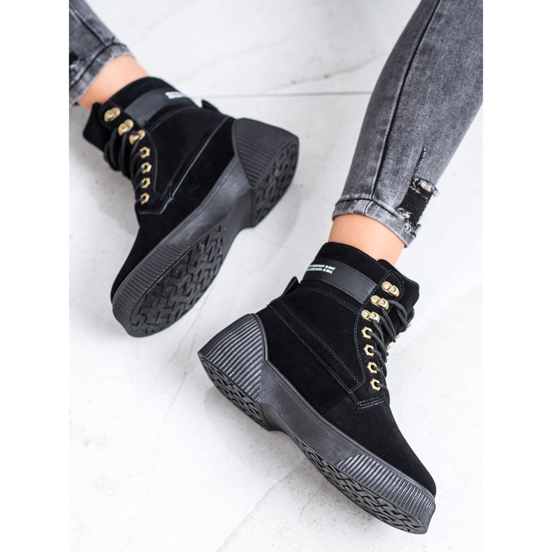 Weide Cizme de moda legate negru 2