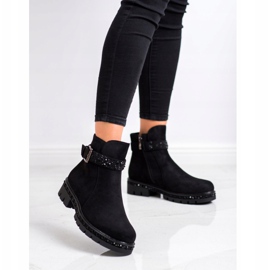 Bella Star Ghete negre cu ornamente negru 2