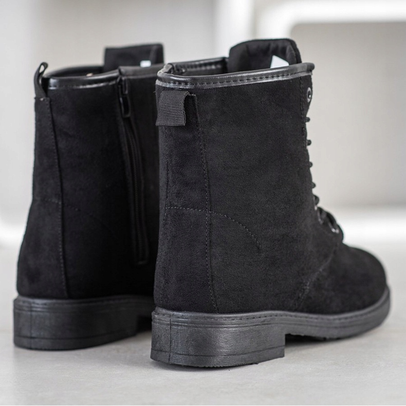 Emaks Trappers din piele de căprioară negru 1