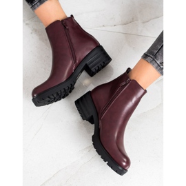 Ideal Shoes Cizme confortabile de visiniu roșu multicolor 1 Ideal Shoes Cizme confortabile de visiniu roșu multicolor 1