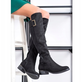 Evento Cizme Cu Curea Decorativă negru 1 Evento Cizme Cu Curea Decorativă negru 1