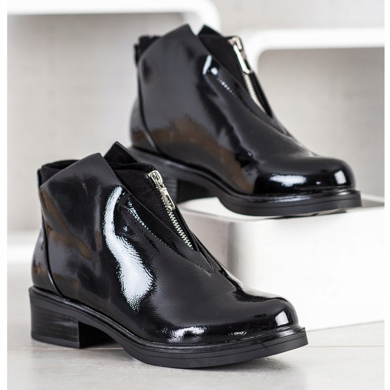 Gogo Ghete brevetate cu fermoar negru 2 Gogo Ghete brevetate cu fermoar negru 2