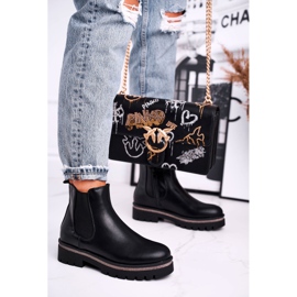 Cizme negre pentru femei Cizme Jodhpur, Stiletto negru 2