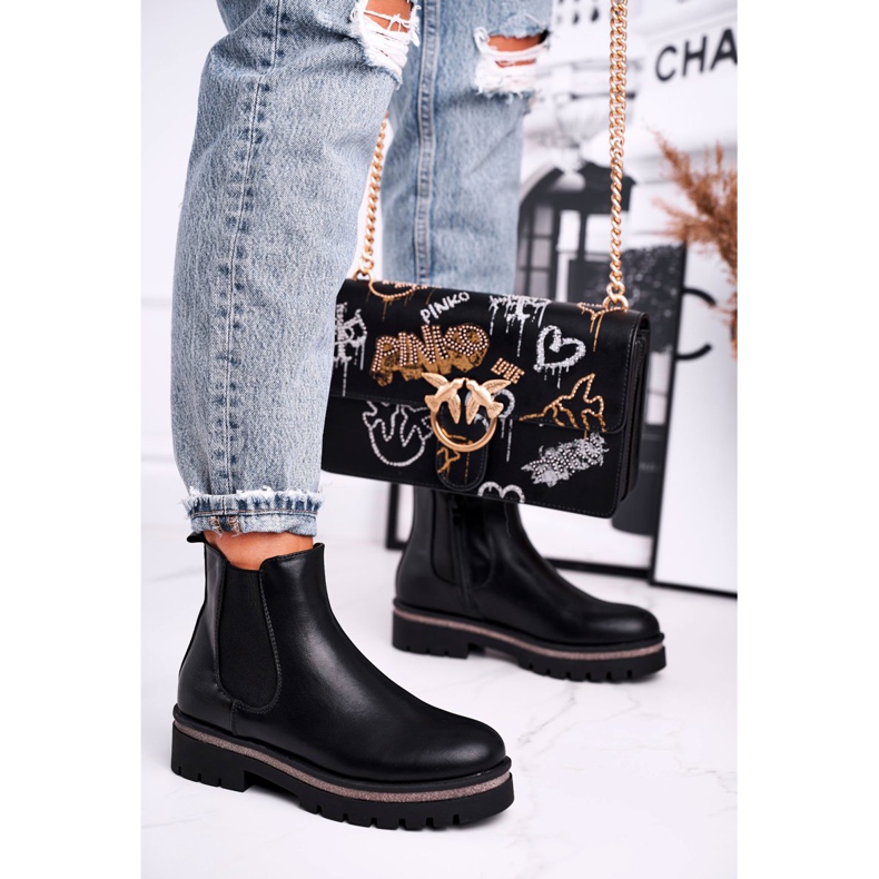 Cizme negre pentru femei Cizme Jodhpur, Stiletto negru 2