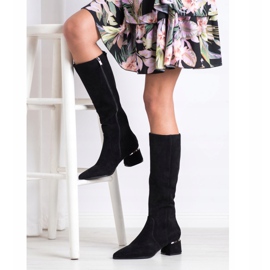 Filippo Cizme cu toc decorativ negru 2