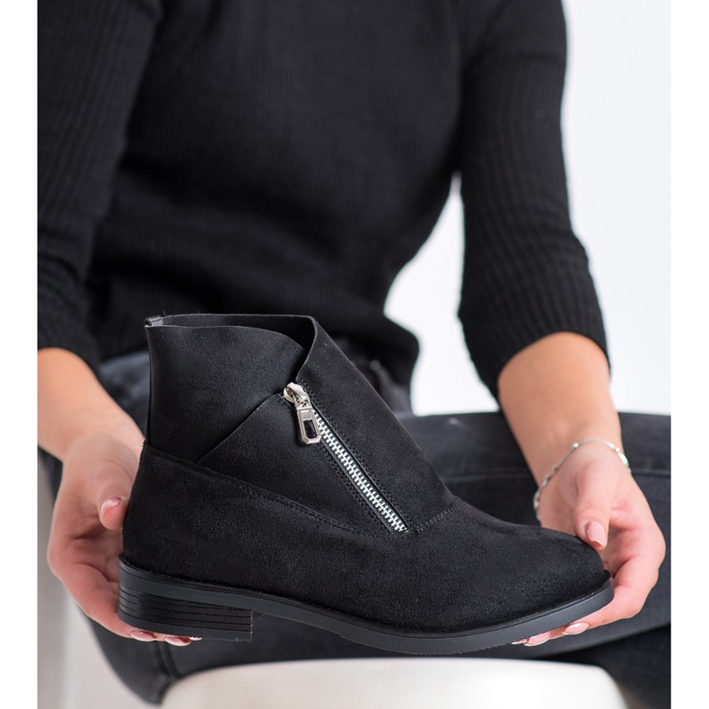 Gogo Cizme la modă cu fermoar negru 2