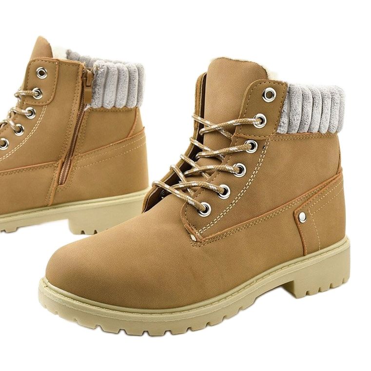 Cizme dantelate cu cămilă Brunstane multicolor 1