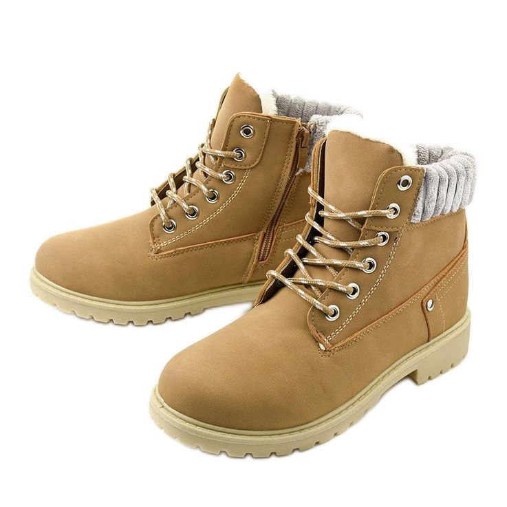 Cizme dantelate cu cămilă Brunstane multicolor 2