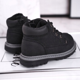 Apawwa Cizme negre pentru copii băieți Cizme Moa negru 2