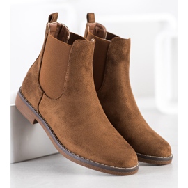 SHELOVET Cizme Chelsea Camel maro 1