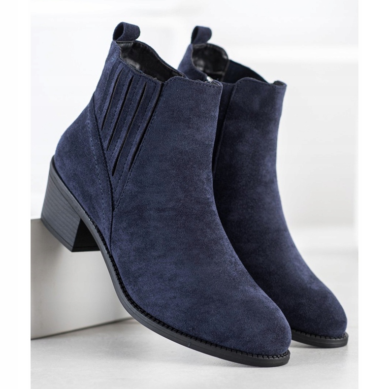 Camo Ghete din piele de căprioară caldă albastru marin 1