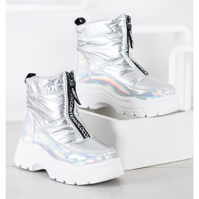 SHELOVET Cizme de zăpadă pe glisor argint 2