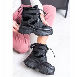 SHELOVET Cizme de zăpadă negre cu încălzire negru 2