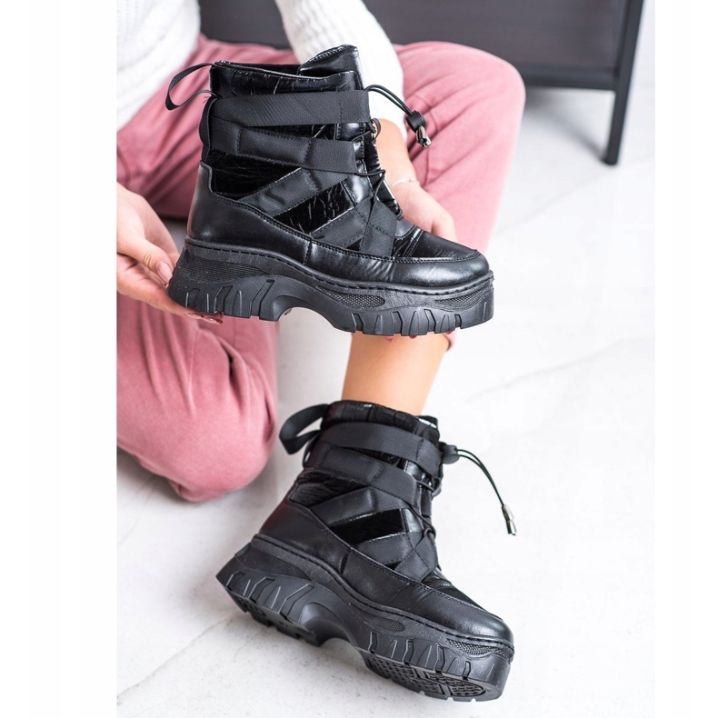 SHELOVET Cizme de zăpadă negre cu încălzire negru 2