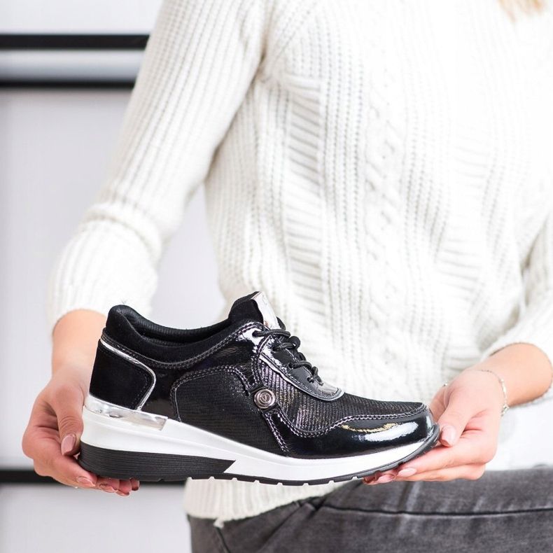 Adidași din piele VINCEZA negru 2