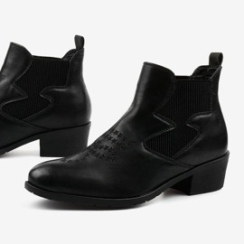 Cizme de cowboy joase negre de la Fancyroot negru 1 Cizme de cowboy joase negre de la Fancyroot negru 1