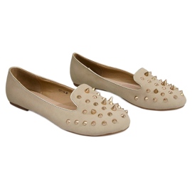 Balerini cu știfturi Y271 Beige Spikes bej 1