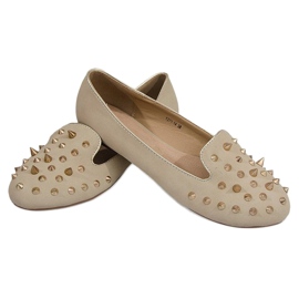 Balerini cu știfturi Y271 Beige Spikes bej 2