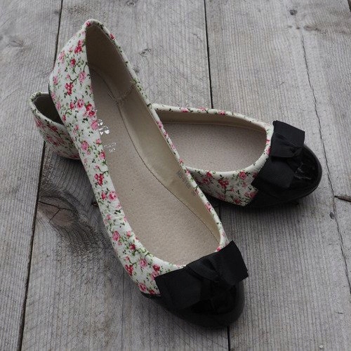 Balerini cu arc 6148 colorate alb 1