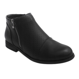 Cizme ajurate cu fermoar H197 Negru 2