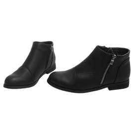 Cizme ajurate cu fermoar H197 Negru 1