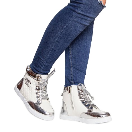 Tenisi R17 de culoare albă argint 1