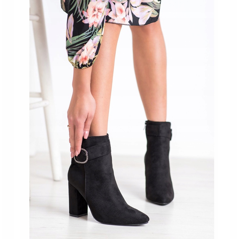 Weide Cizme elegante cu cataramă negru 1