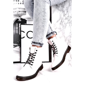 Evento Cizme pentru femei, cizme albe lăcuite 20BT35-3001 2