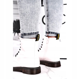 Evento Cizme pentru femei, cizme albe lăcuite 20BT35-3001 3