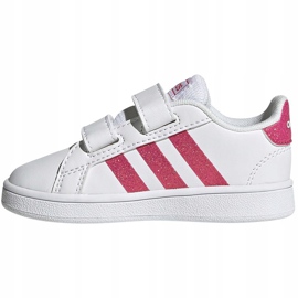 Încălțăminte pentru fete adidas Grand Court alb și roz EG3815 1