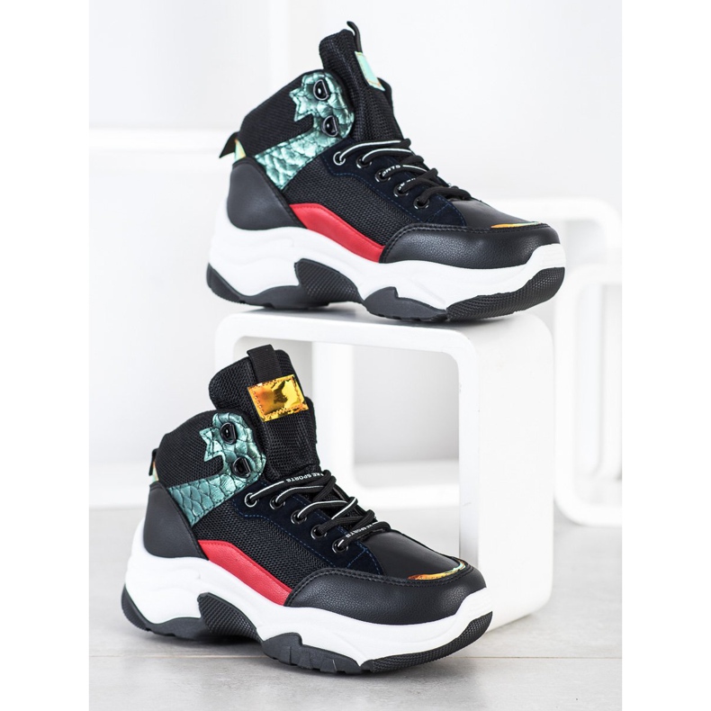 SHELOVET Tenisi colorati negru multicolor 1