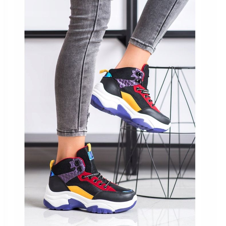 SHELOVET Tenisi colorati negru multicolor 1