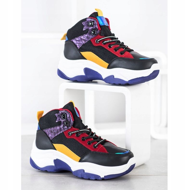 SHELOVET Tenisi colorati negru multicolor 2