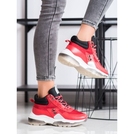 SHELOVET Adidași roșii la modă negru roșu 1