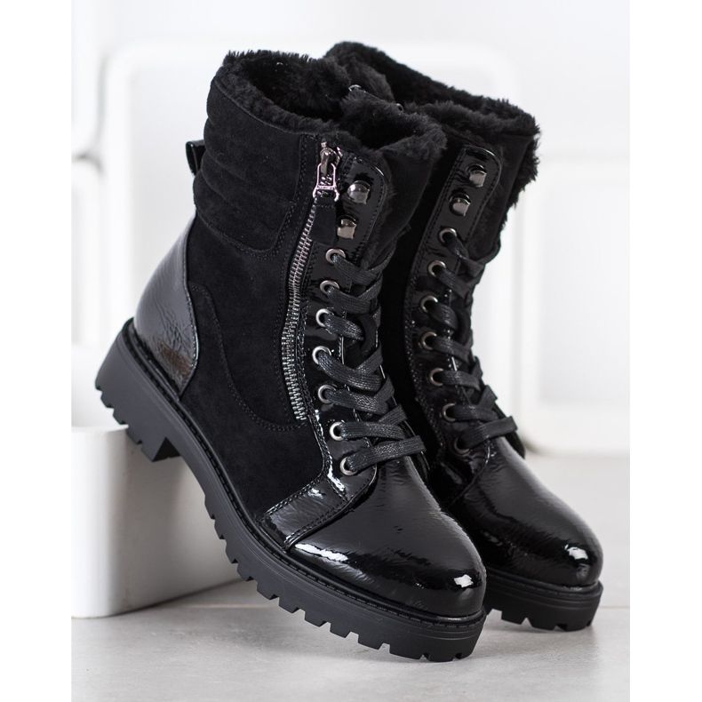 SHELOVET Trapperi elegante cu încălzire negru 1