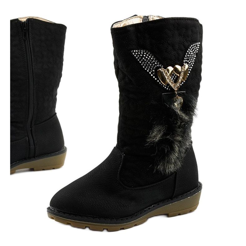 Ghete izolate pentru copii Eilris pentru fete negru 1