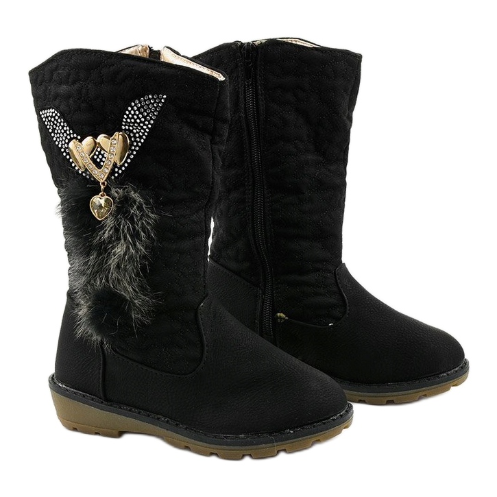 Ghete izolate pentru copii Eilris pentru fete negru 2