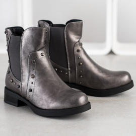 Bestelle Ghete slip-on cu jeturi maro argint 1