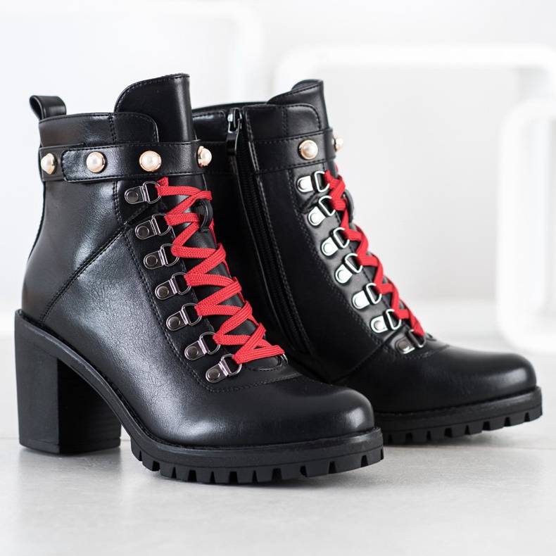 Ideal Shoes Cizme rock pe stâlp negru 1 Ideal Shoes Cizme rock pe stâlp negru 1