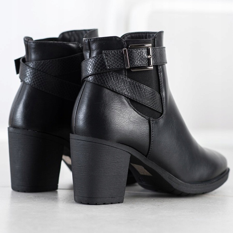 Queen Vivi Cizme confortabile cu toc înalt negru 1 Queen Vivi Cizme confortabile cu toc înalt negru 1
